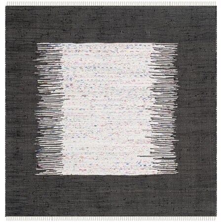 Safavieh Montauk Hand Woven Square Rug- Ivory - Black- 6 x 6 ft. MTK711H-6SQ